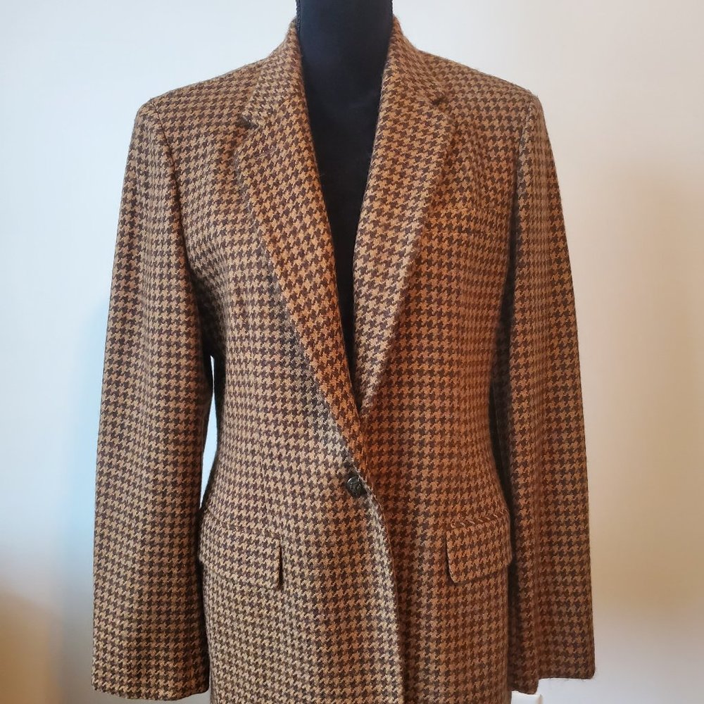 Lauren Ralph Lauren Brown Houndstooth Blazer